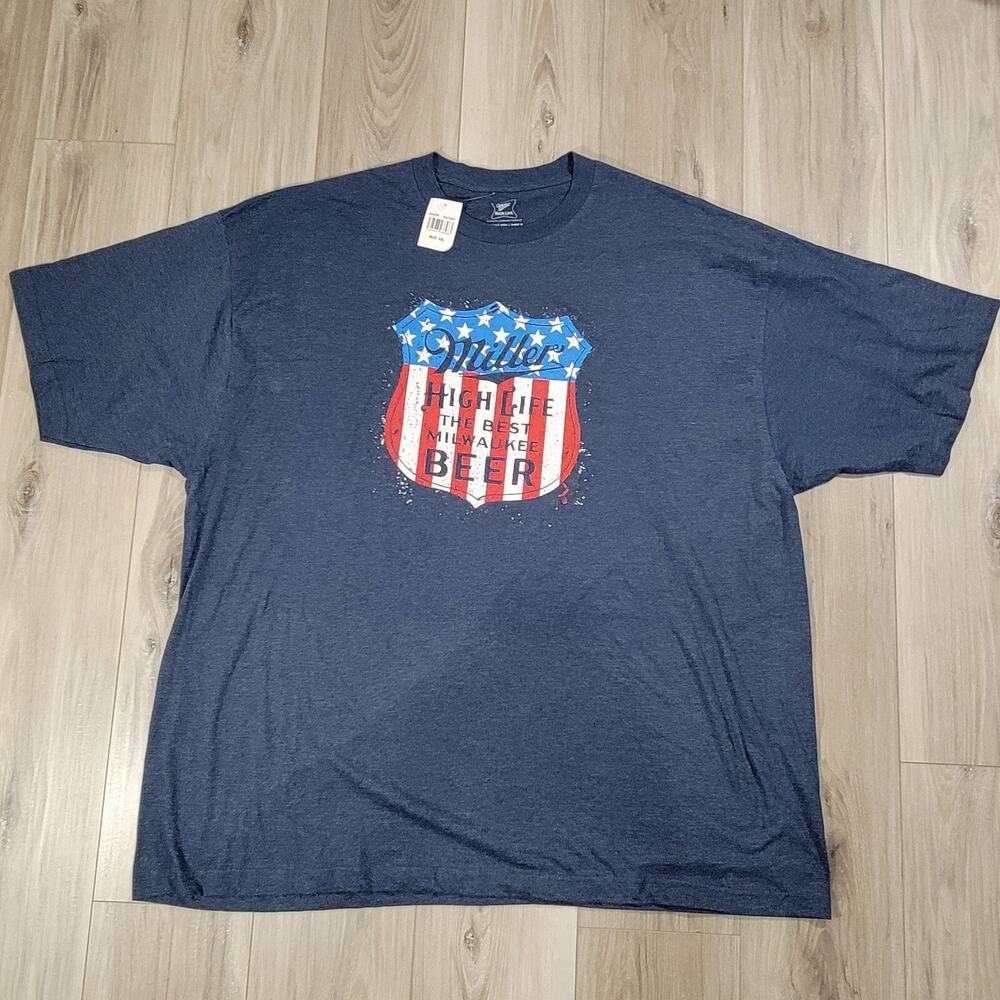 Miller T-Shirt Men's 4XL Navy Heather Short Sleeve New